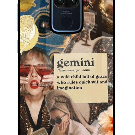Gemini Zodiac Redmi Note 9 Glass Case