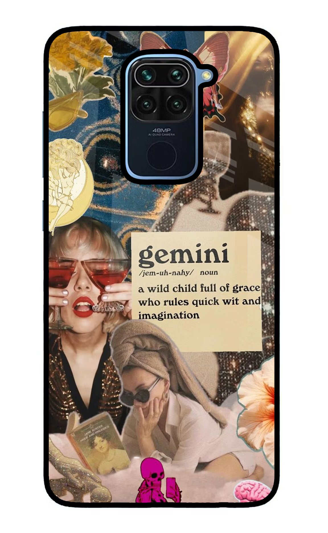 Gemini Zodiac Redmi Note 9 Glass Case Back Cover by Casekaro
