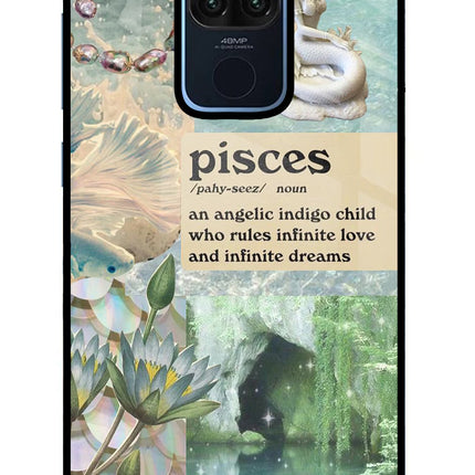 Pisces Zodiac Redmi Note 9 Glass Case