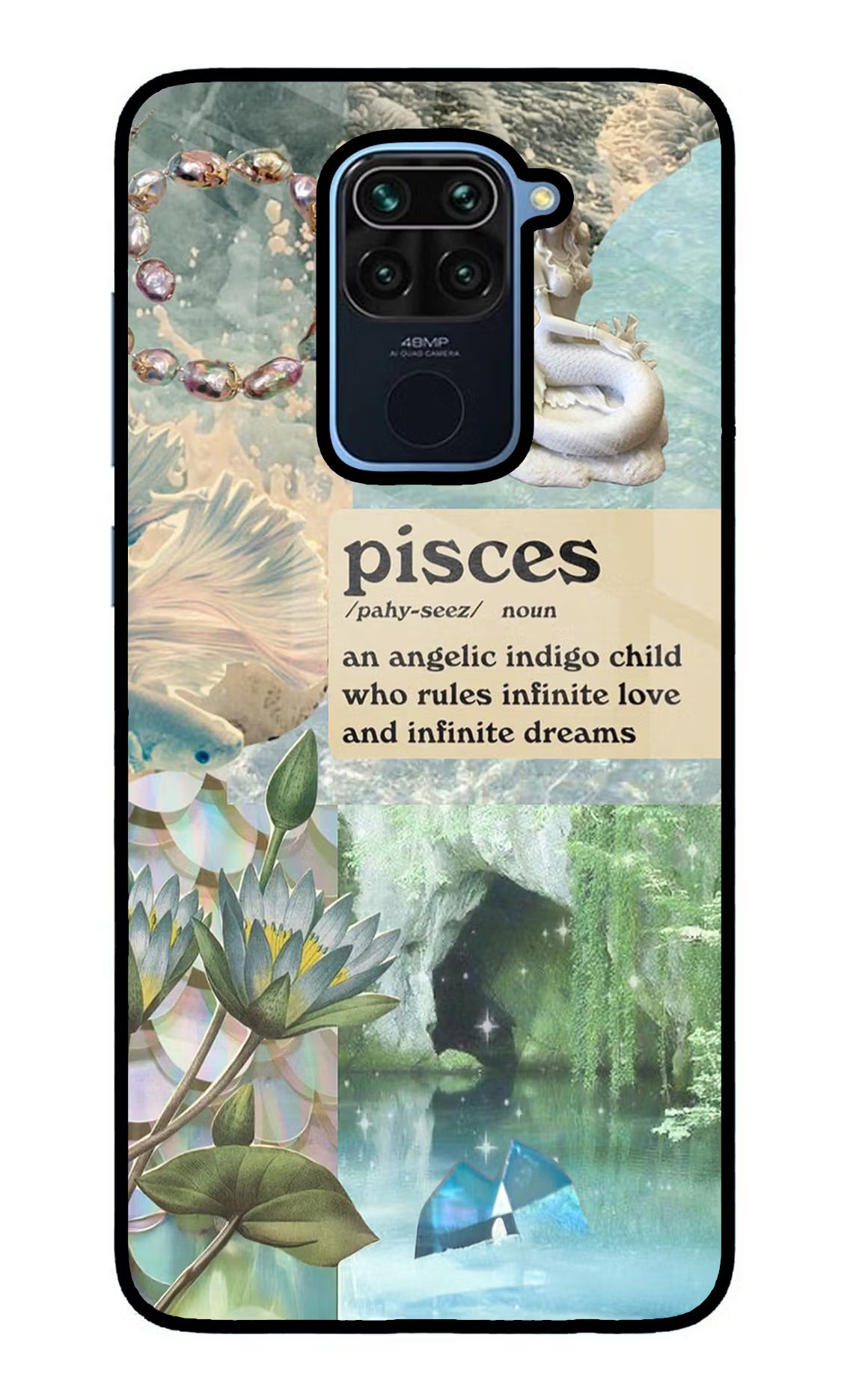 Pisces Zodiac Redmi Note 9 Glass Case