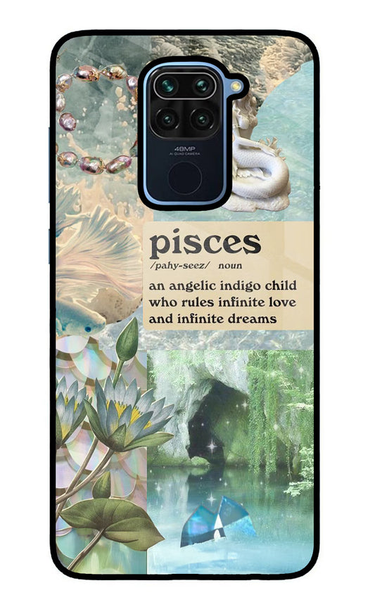 Pisces Zodiac Redmi Note 9 Glass Case