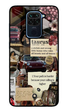 Taurus Zodiac Redmi Note 9 Glass Case