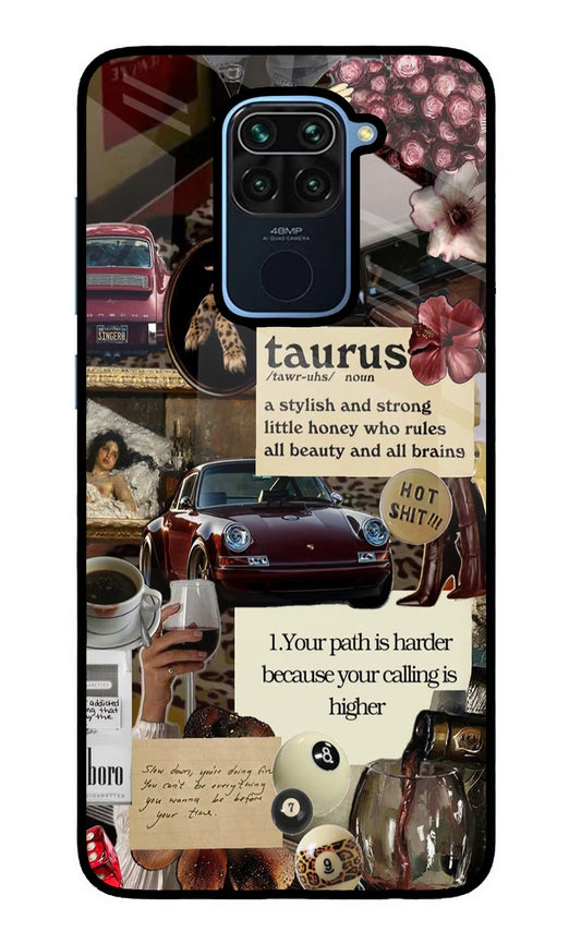 Taurus Zodiac Redmi Note 9 Glass Case