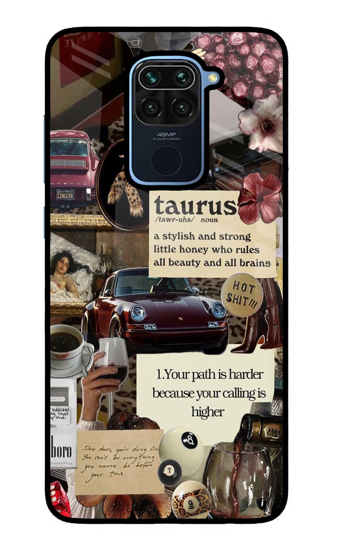 Taurus Zodiac Redmi Note 9 Glass Case Back Cover by Casekaro