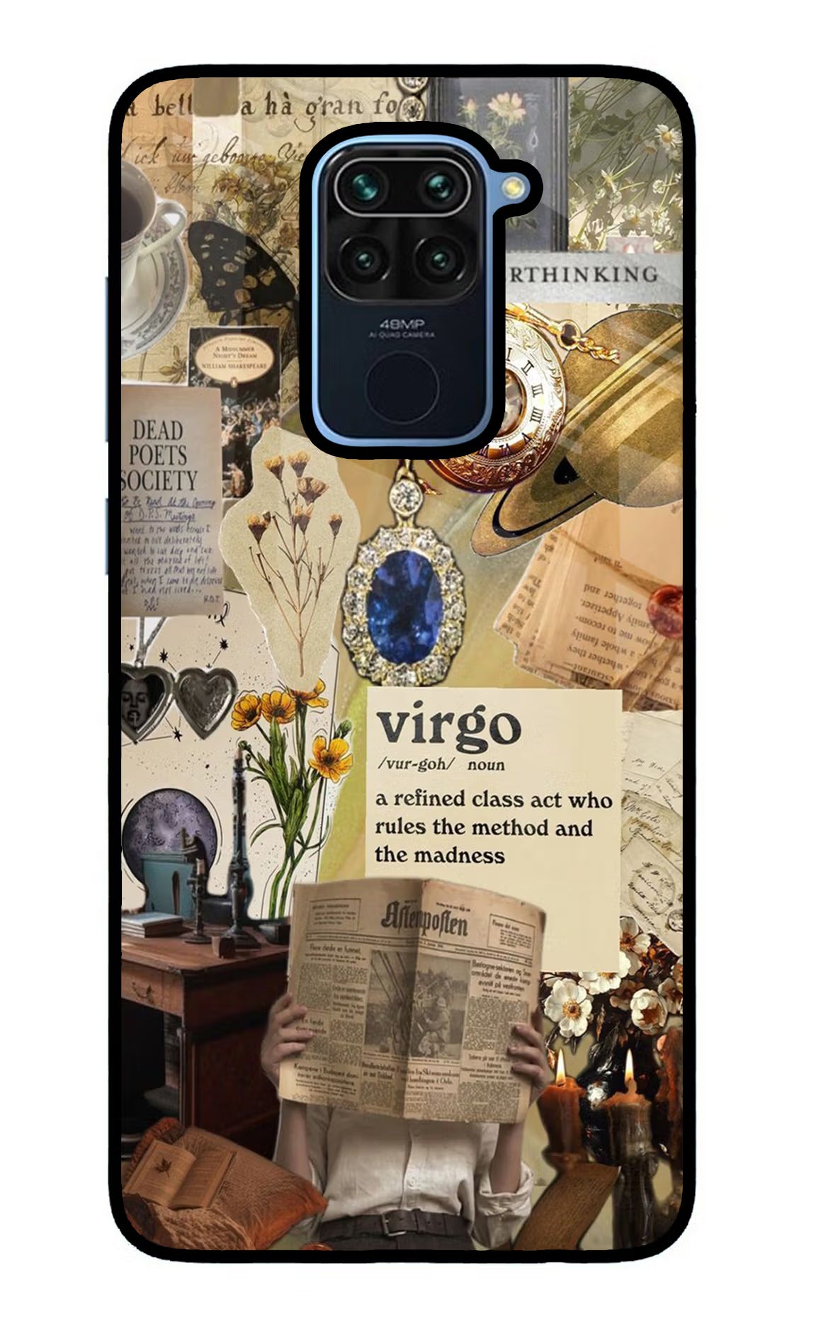Virgo Zodiac Redmi Note 9 Glass Case
