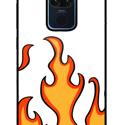 Fired Up – White Redmi Note 9 Glass Case