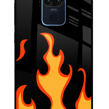 Fired Up – Black Redmi Note 9 Glass Case Back Cover by Casekaro
