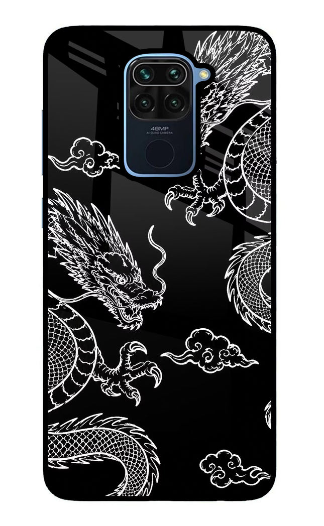 Twin Dragons Redmi Note 9 Glass Case