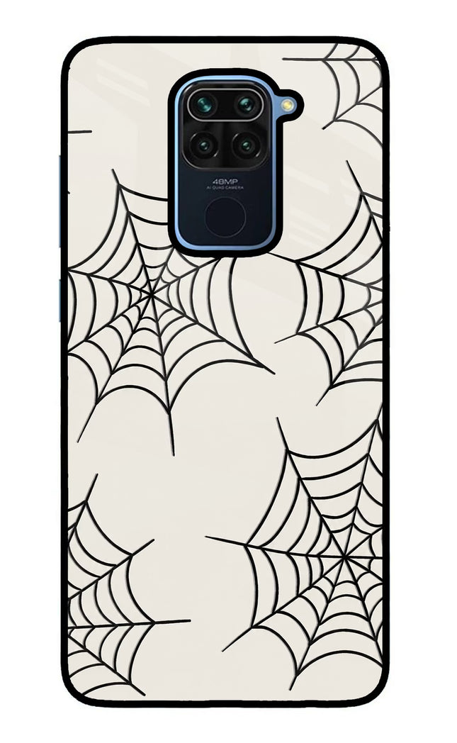 Spider Web Redmi Note 9 Glass Case