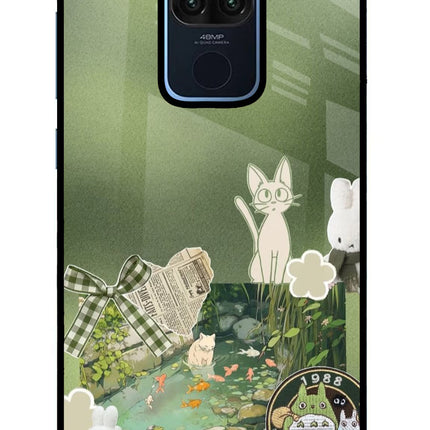Aesthetic anime Redmi Note 9 Glass Case Back Cover by Casekaro