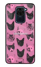 Pink Cats Redmi Note 9 Glass Case