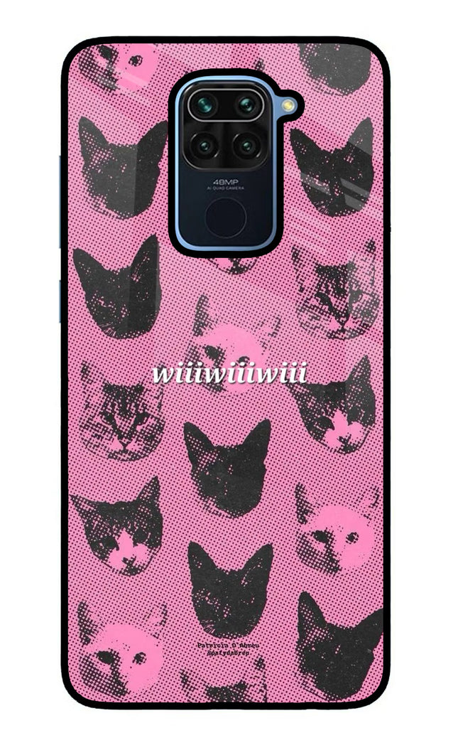 Pink Cats Redmi Note 9 Glass Case