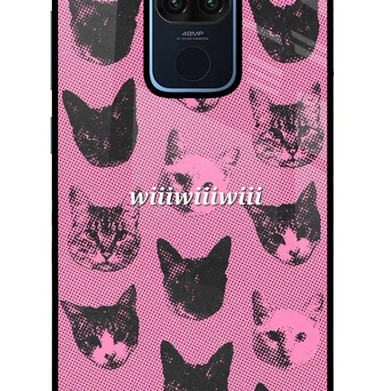 Pink Cats Redmi Note 9 Glass Case Back Cover by Casekaro