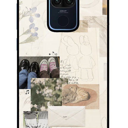 Soft Aesthetic Redmi Note 9 Glass Case Back Cover by Casekaro