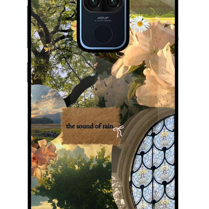Rain Redmi Note 9 Glass Case Back Cover by Casekaro