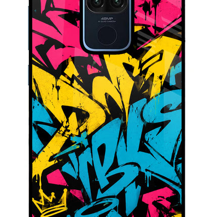 Graffiti Vibe Redmi Note 9 Glass Case Back Cover by Casekaro