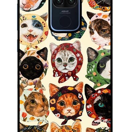 Cool Cat Redmi Note 9 Glass Case Back Cover by Casekaro