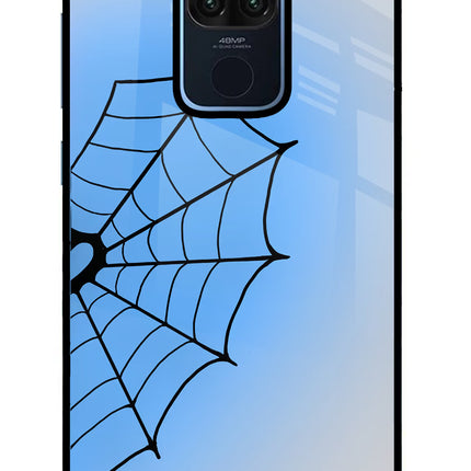 Blue Web Redmi Note 9 Glass Case
