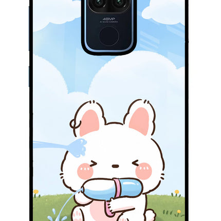 Bunny Treat Redmi Note 9 Glass Case Back Cover by Casekaro
