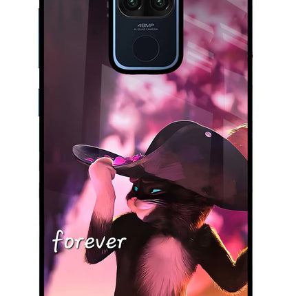 Forever Cat Redmi Note 9 Glass Case Back Cover by Casekaro