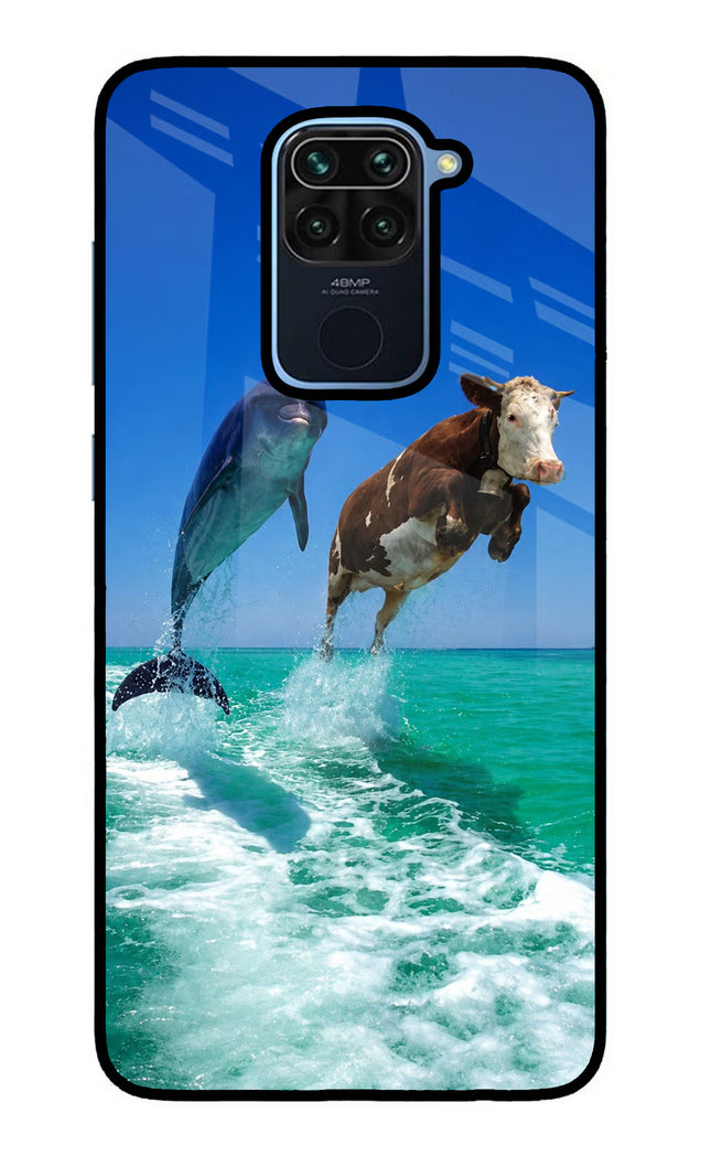 Dolphin vs Cow Redmi Note 9 Glass Case