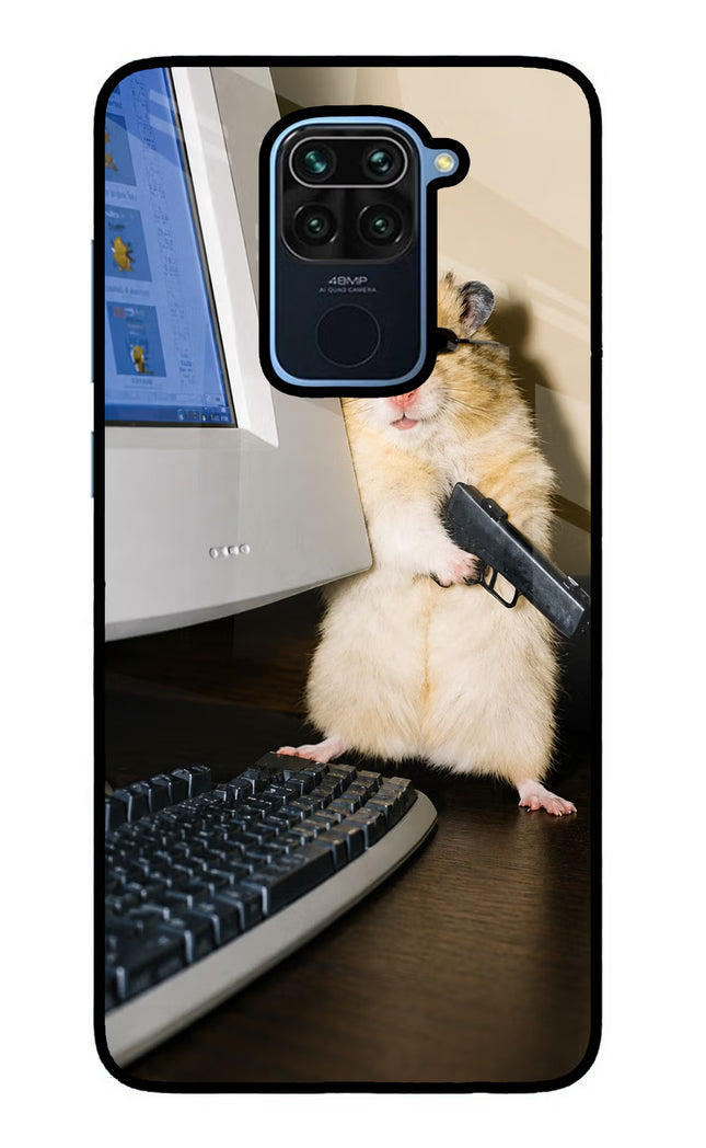 Hacker Hamster Redmi Note 9 Glass Case