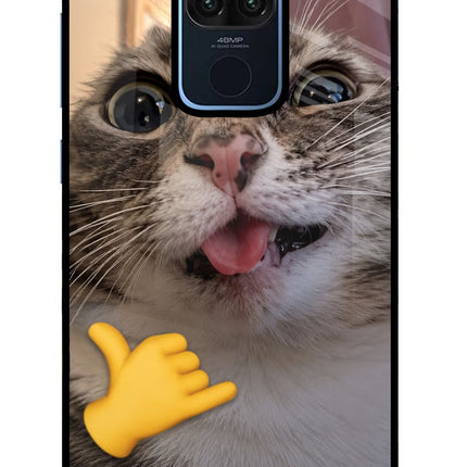 Silly Cat Call Redmi Note 9 Glass Case