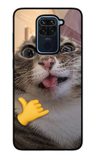 Silly Cat Call Redmi Note 9 Glass Case