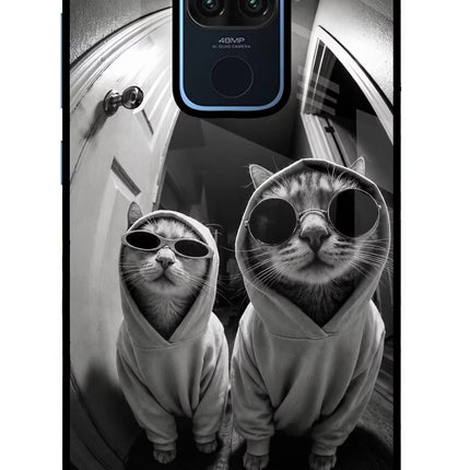 Hood Cats Redmi Note 9 Glass Case Back Cover by Casekaro