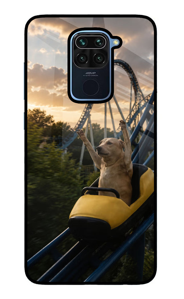 Rollercoaster Dog Redmi Note 9 Glass Case