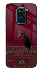 Midnight Cat Redmi Note 9 Glass Case Back Cover by Casekaro