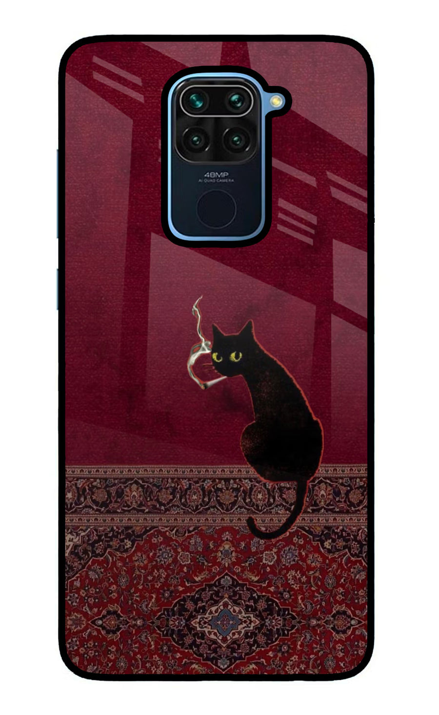 Midnight Cat Redmi Note 9 Back Cover, Glass case