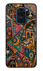 Folk Print Redmi Note 9 Glass Case