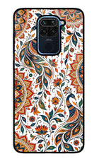 White Mayura Redmi Note 9 Glass Case
