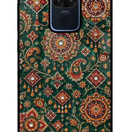 Green Pataka Redmi Note 9 Glass Case