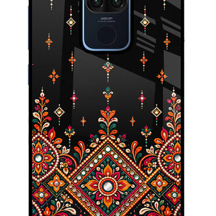 Noir Mehfil Redmi Note 9 Glass Case