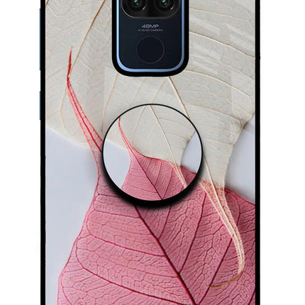 White Pink Leaf Redmi Note 9 Pop Case by Casekaro