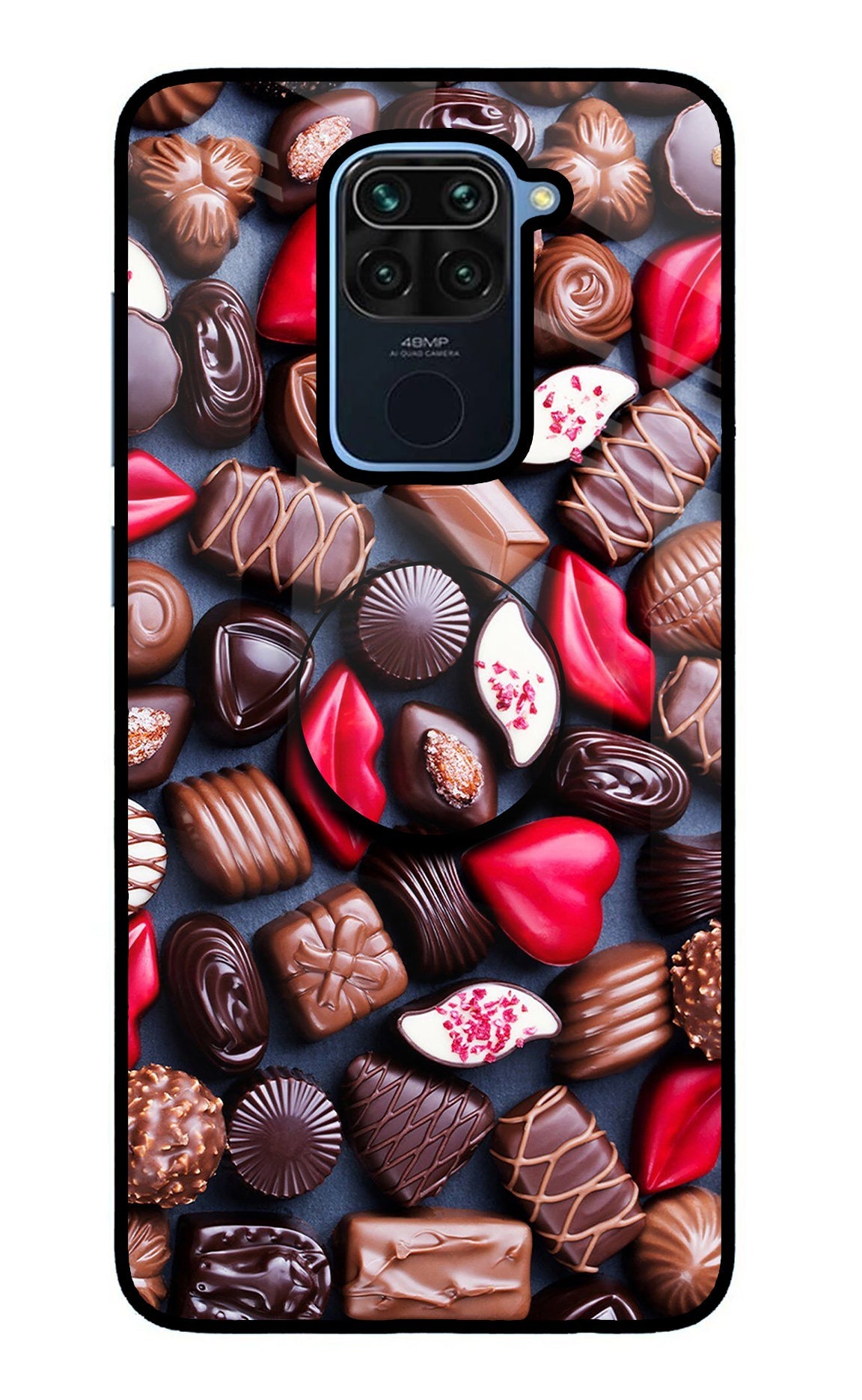 Chocolates Redmi Note 9 Glass Case