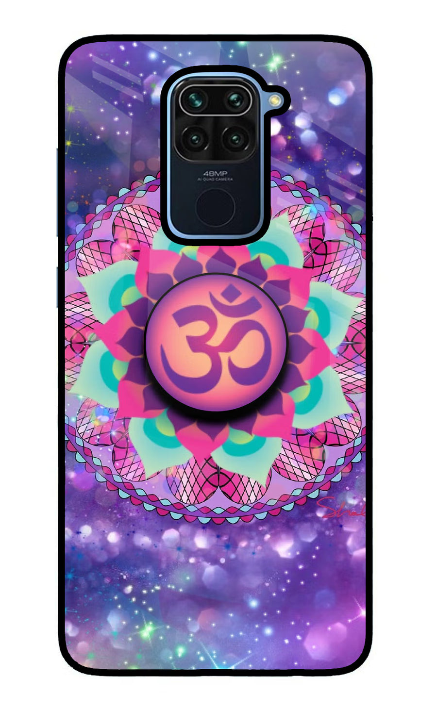 Om Purple Redmi Note 9 Pop Case, Glass case