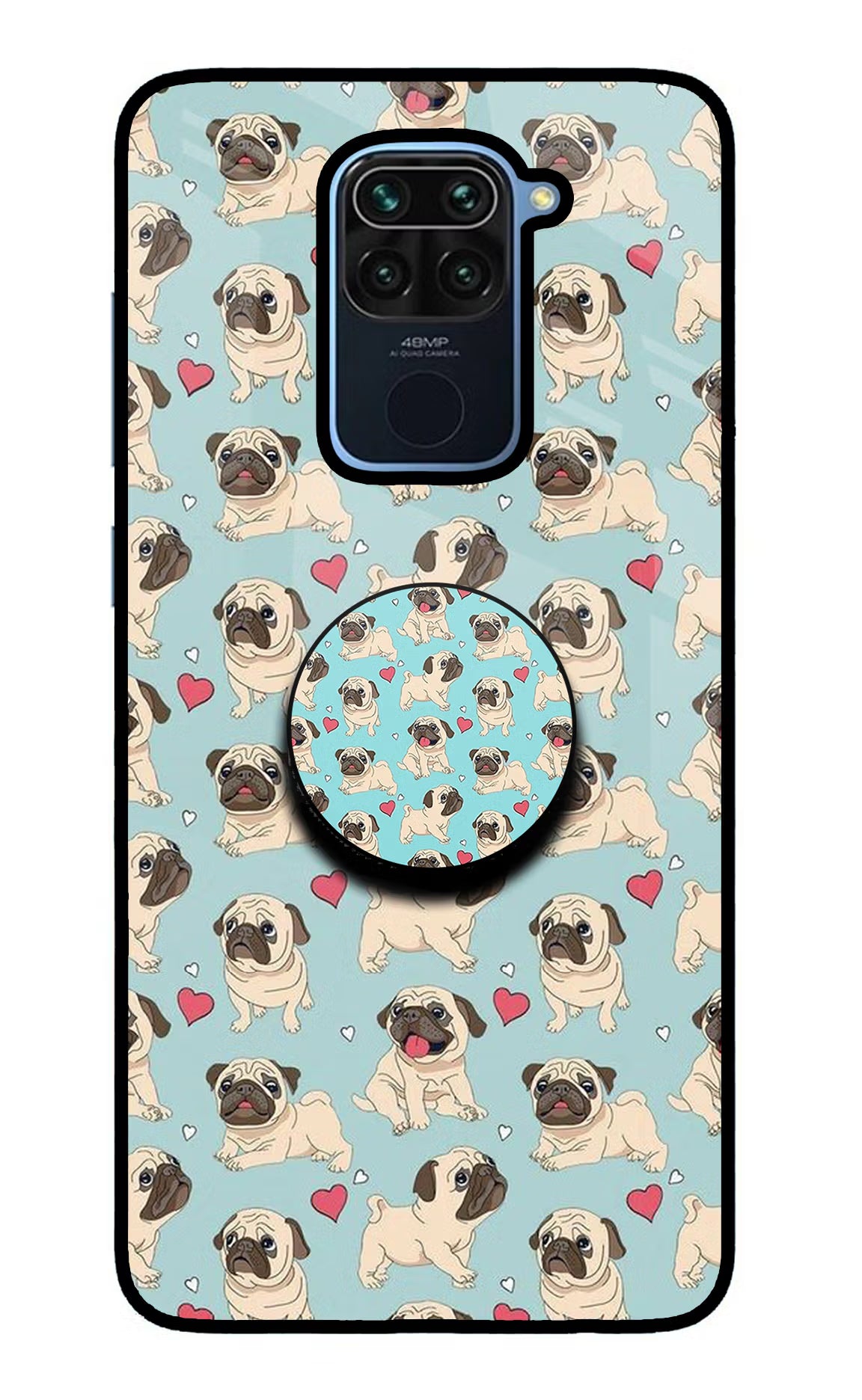 Pug Dog Redmi Note 9 Glass Case