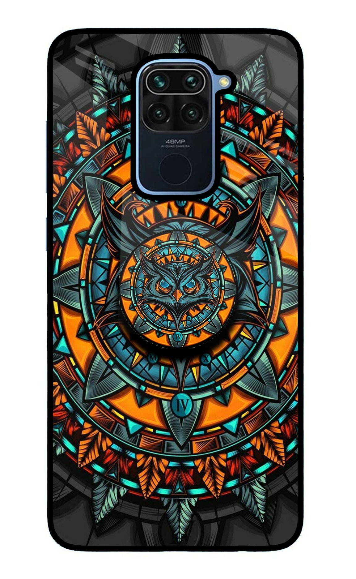 Angry Owl Redmi Note 9 Glass Case