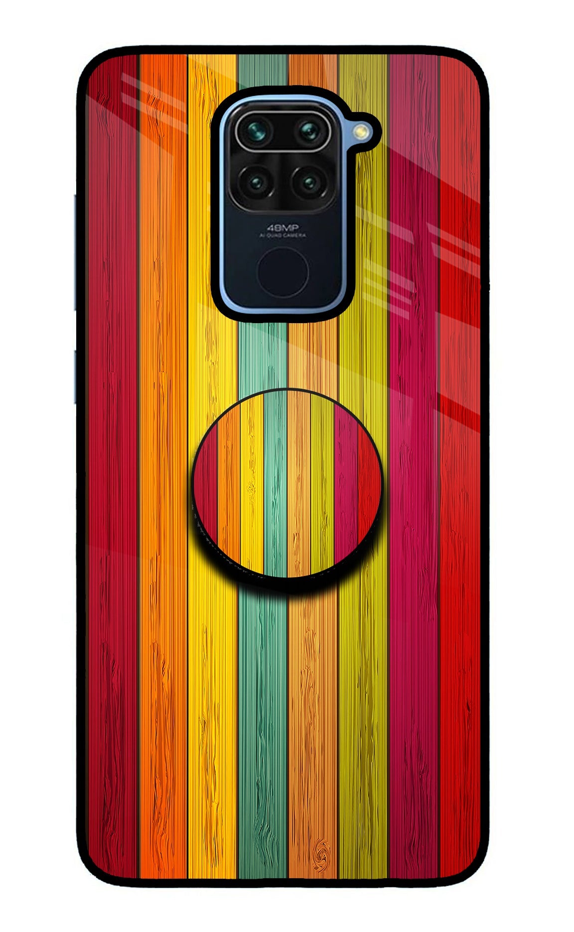 Multicolor Wooden Redmi Note 9 Pop Case