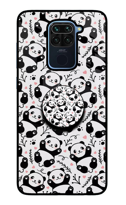 Cute Panda Redmi Note 9 Glass Case