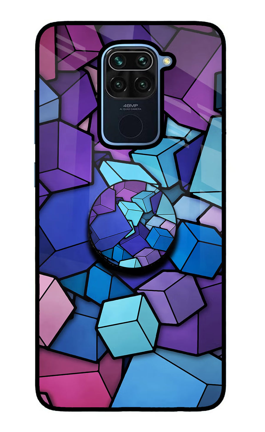 Cubic Abstract Redmi Note 9 Pop Case, Glass case