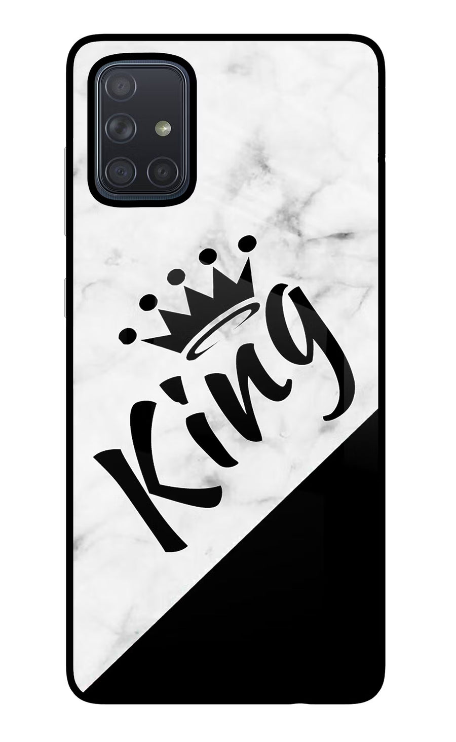King Samsung A71 Back Cover, Glass case
