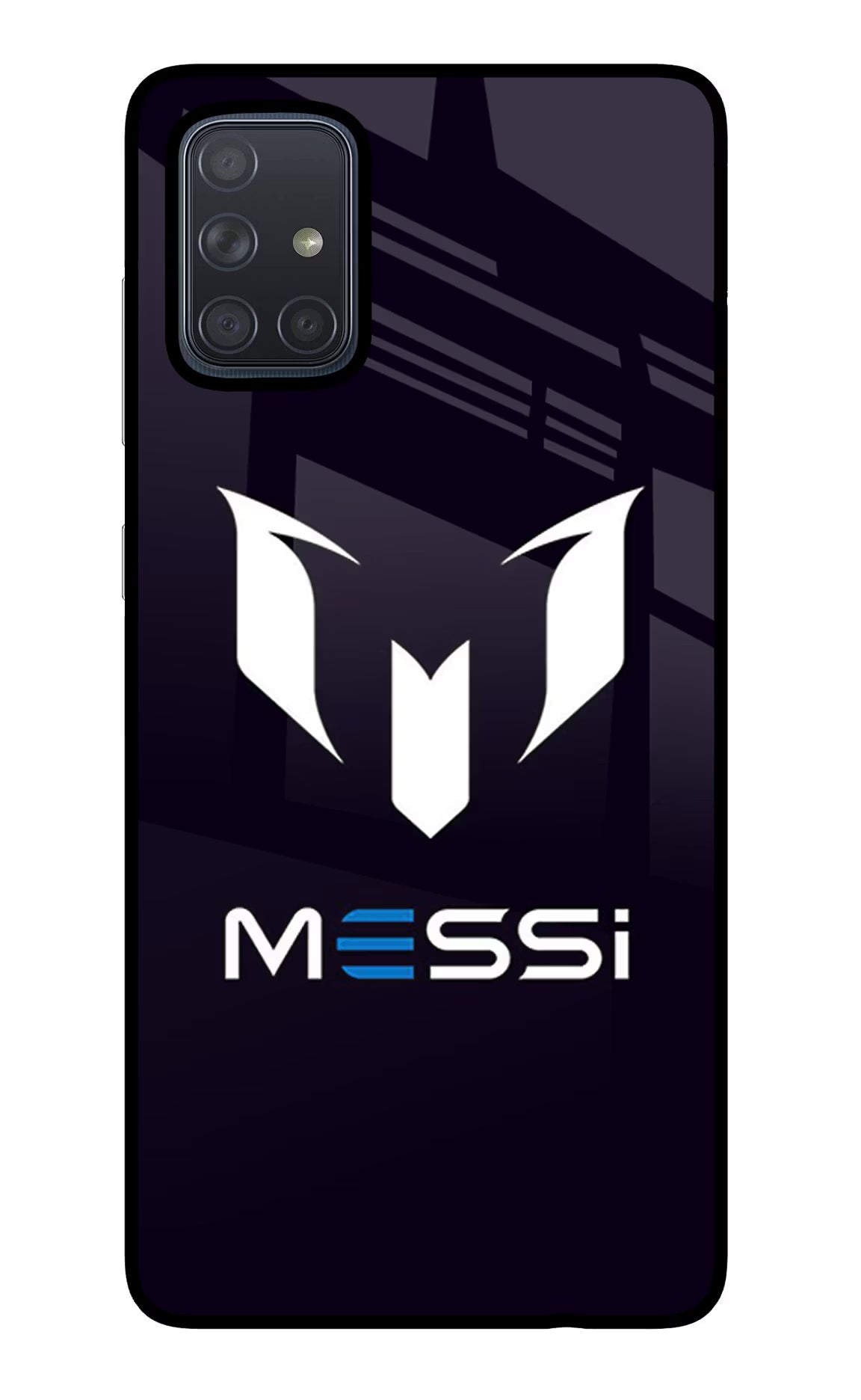 Messi Logo Samsung A71 Glass Case Back Cover by Casekaro
