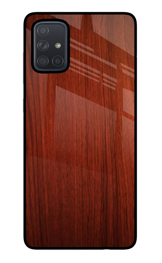 Wooden Plain Pattern Samsung A71 Glass Case