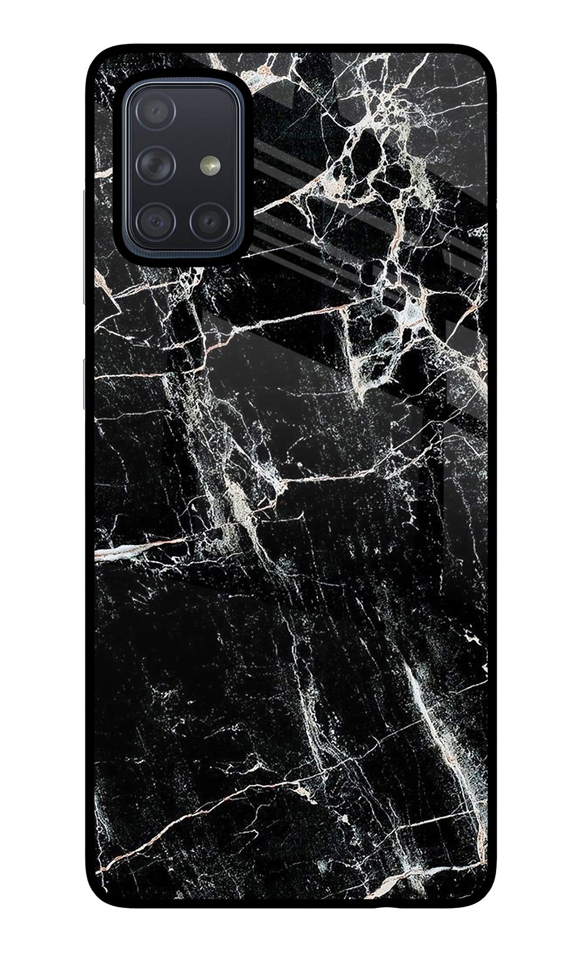 Black Marble Texture Samsung A71 Back Cover