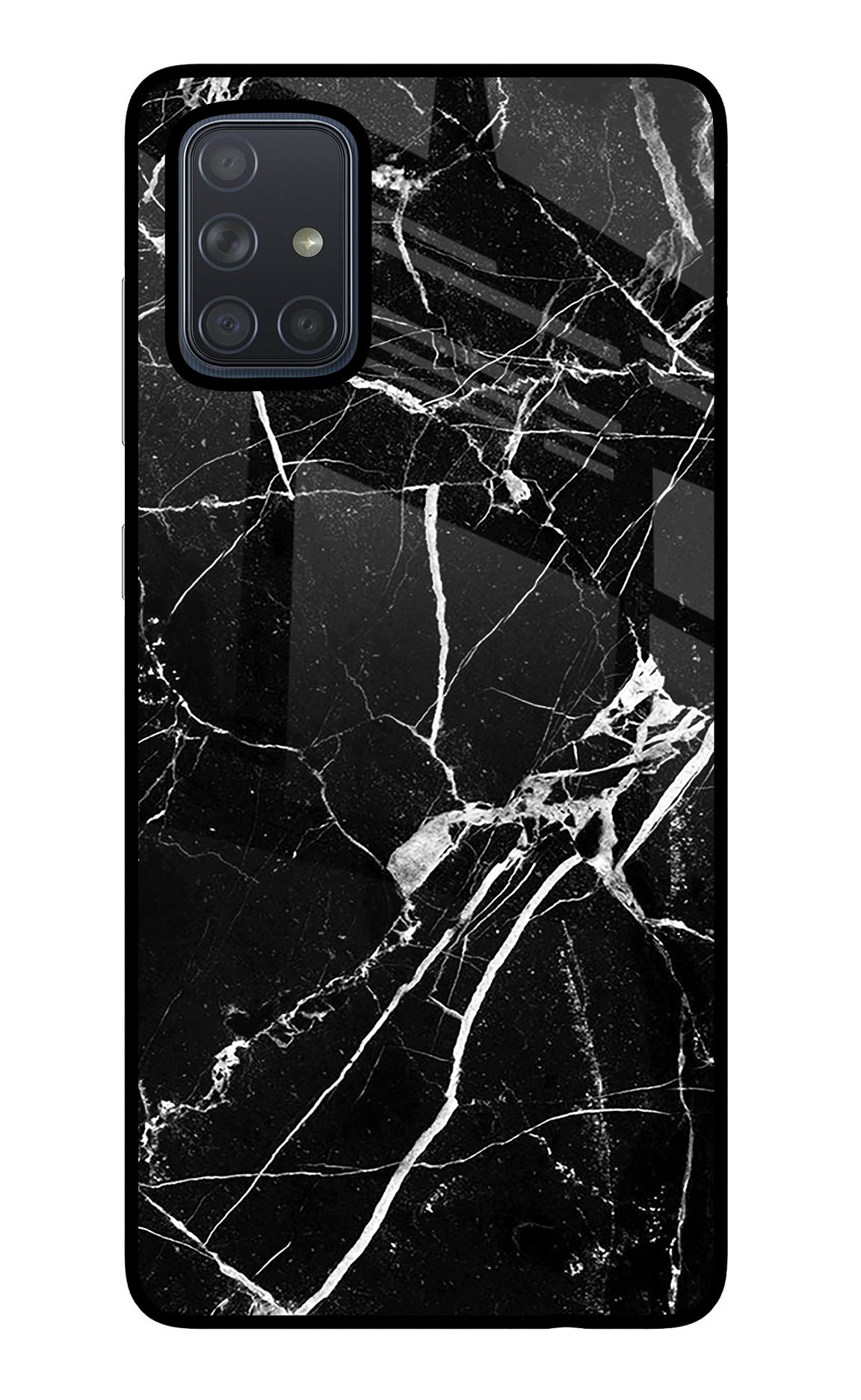 Black Marble Pattern Samsung A71 Back Cover