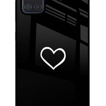 Heart Samsung A71 Glass Case Back Cover by Casekaro